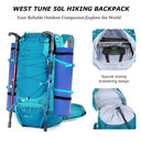 Multifunctional 50L Hiking Backpack with Rain Cover by WESTTUNE