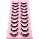 7/8/9/10Pairs Eyelashes Makeup Soft Fluffy 3D Mink False Eyelashes Thick HandMade Volume Mink Lashes Faux Cils Natural Fake Lash  ourlum.com Black 10pairs-RX-9  