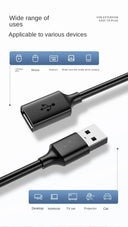 USB Extension Cable USB 2.0 Extender Cord Mini Fast Data