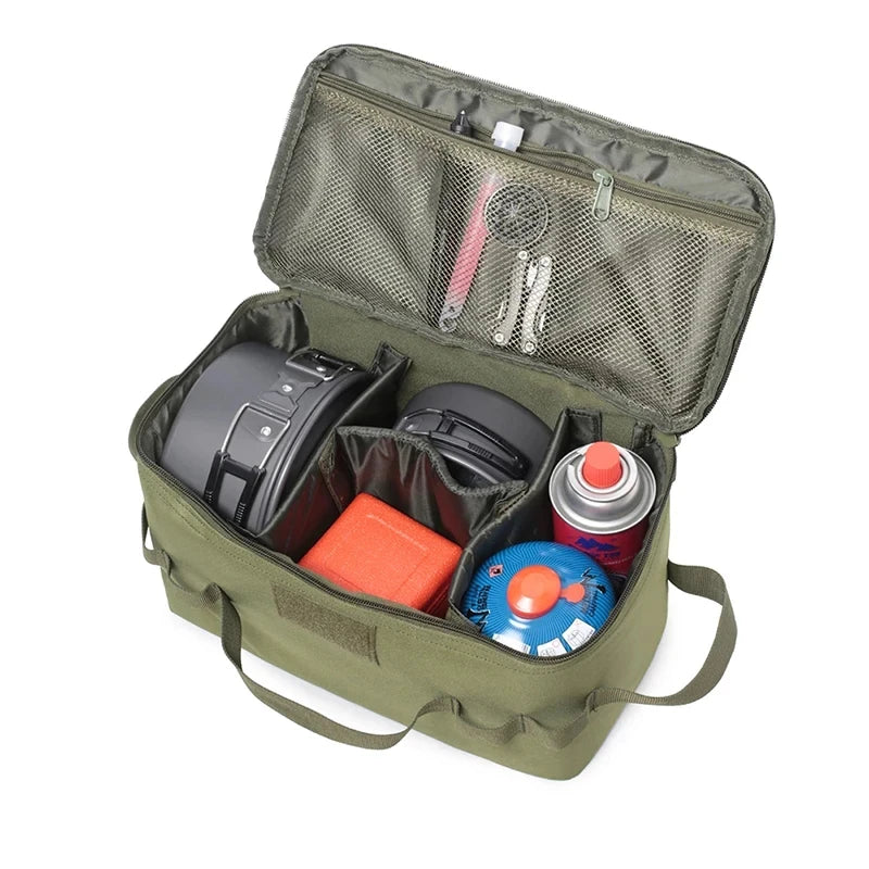 Large Capacity Camping Gas Tank Storage Bag with Tool Organizer for Outdoor Cooking and Picnics