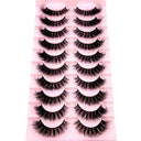 7/8/9/10Pairs Eyelashes Makeup Soft Fluffy 3D Mink False Eyelashes Thick HandMade Volume Mink Lashes Faux Cils Natural Fake Lash  ourlum.com Black 10pairs-RX-1  