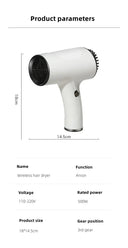 Wireless Hair Dryer Travel Portable Fast Dry Lithium Battery