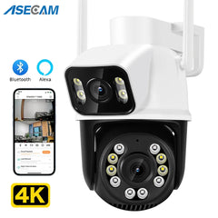 Advanced Dual Lens Outdoor Security Camera: Crisp Images, Dual Screens