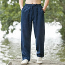 Men's Beach Pants Joggers Cotton Linen Casual Sweatpants