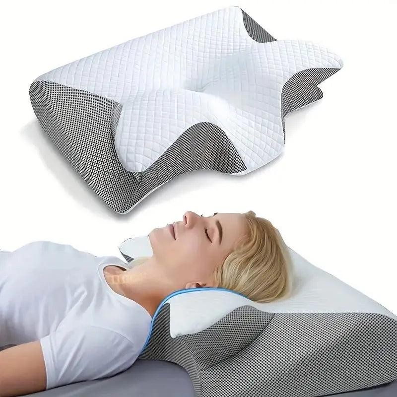 Orthopedic Memory Foam Neck Pillow with Butterfly Design for Gentle Cervical Support  ourlum.com   