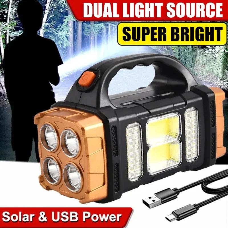 Solar Rechargeable Flashlight: Perfect for Camping & Emergencies  ourlum.com   