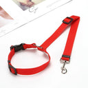 Pet Car Safety Belt with Adjustable Harness and Leash  ourlum.com Red  