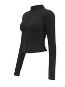 High Quality Waist Slimming Training Tops Women's  Tight Stand Collar Full Zipper long Sleeves Fitness Running Yoga shirts