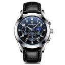 Steel Chronograph Watch: Elegant Timepiece with Luminous Hands