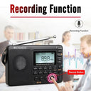 RETEKESS V115 Portable Radio AM FM SW Shortwave USB Recorder