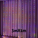 3M LED Fairy Curtain Lights: Festive Home Decor & Navidad Delight  ourlum.com 3mX1m colorful CN 