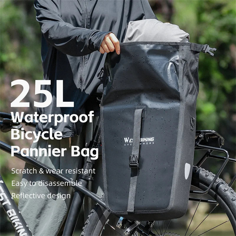 25L Waterproof Cycling Pannier Bag by WEST BIKING