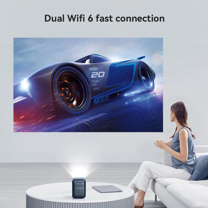 WANBO T2 Max Portable 1080p Android Projector with WiFi, AI Auto-Focus, and HiFi Sound for Home and Outdoor Use