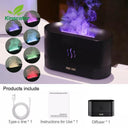 TranquilBreeze Essential Oil Diffuser with LED Flame Lamp  ourlum.com 180ml Black Pro  