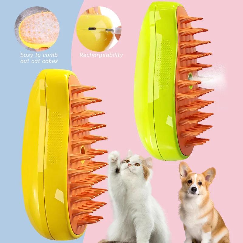 Pet Electric Spray Comb & Massage Steamer Brush: Reduce Shedding & Enhance Fur  ourlum.com   