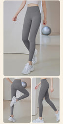 High-Waisted Ribbed Yoga Leggings for Women Seamless Tummy Control