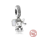 Sterling Silver Puppy Family Zircon Pendant For Dog Lovers