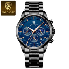 Luxury Men's Chronograph Watch: Military Waterproof Timepiece & Stylish Stainless Steel Case