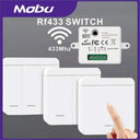 Wireless Smart Wall Panel with Remote Control and Mini Relay for Home LED Light Switch  ourlum.com   