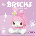 Hello Kitty Decorative Building Block Set with Kuromi and My Melody - Sanrio Anime Figure Toy for Kids and Adults  ourlum.com Melody 406PCS NO BOX 