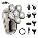 Sejoy 6 In 1 Electric Head Hair Shaver Mens Cordless Razor