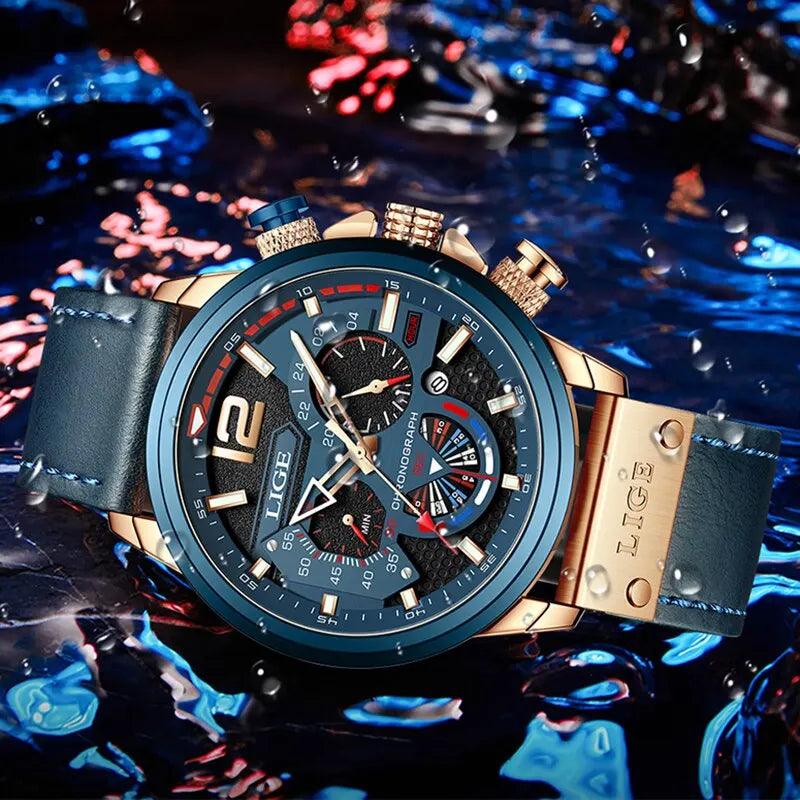 Luxury Chronograph Quartz Sport Watch with Luminous Hands and Water Resistance  ourlum.com   