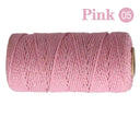 Cotton Macrame Cord Rope Twine String Crafts DIY Bohemia Wedding Decor  ourlum.com SLQ 05 Pink  