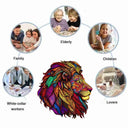 Wooden Lion Puzzle: Family Interactive 3D DIY Crafts Game Gift  ourlum.com   