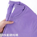 100% Cotton T-Shirt Men Women Solid Color O Neck Tops M-4XL