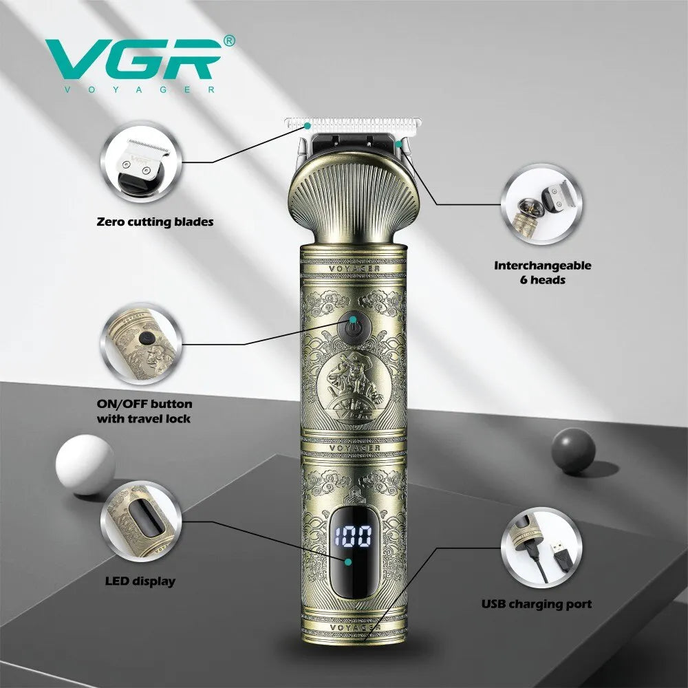 VGR Hair Trimmer: Professional Stainless Steel Blade Kit, Power & Precision  ourlum.com   