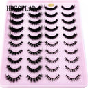 5-14Pairs Fluffy Lashes 10-25mm 3D Mink Lashes Long Thick Natural False Eyelashes Wholesale Lashes Vendors Makeup Mink Eyelashes  ourlum.com 20 pairs HD-A4  