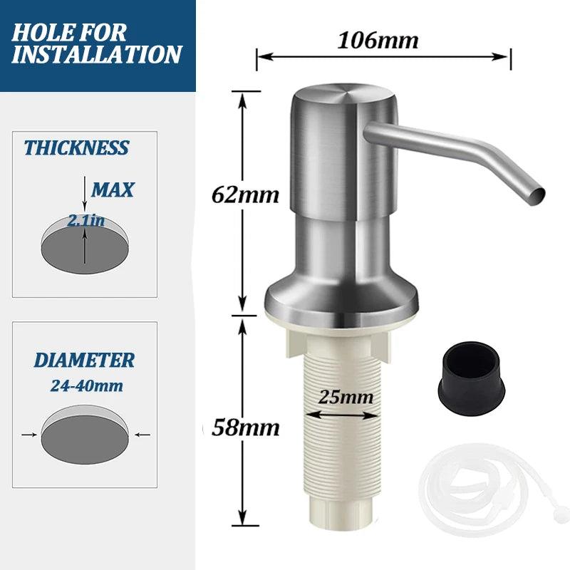 Ultimate Stainless Steel Soap Pump Kit for Kitchen and Bathroom  ourlum.com   