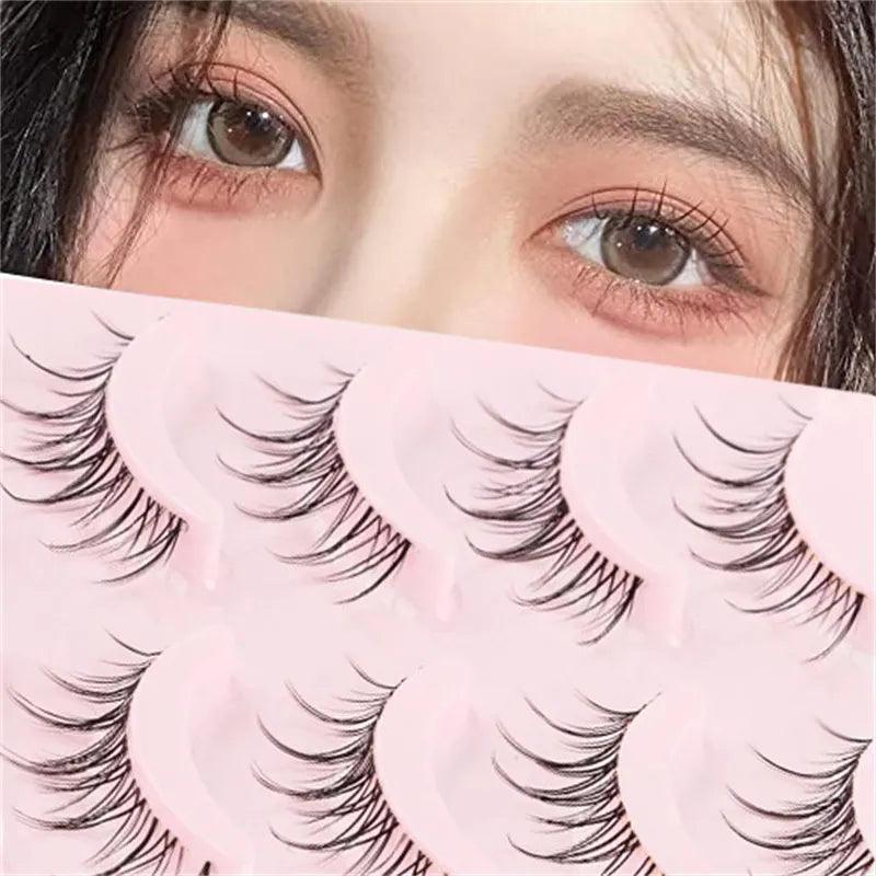 Anime-Inspired 3D Faux Mink Eyelash Set - Luxurious Multi-Layered & Reusable Lashes