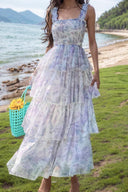 French Floral Layered Beach Skirt Dress Timeless Elegance