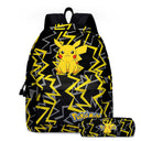 2PC Pikachu Cartoon Backpack Two-piece Pokemon Student School Bag Pencil Bag Elf Pokémon Lunch Bag Cartoon School Bag Mochila  ourlum.com 2PC-01  