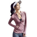 2024 Long Sleeve Sports Jacket Women Zip Fitness Yoga Shirt Winter Warm Gym Top Activewear Running Coats Workout Clothes Woman