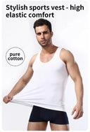 Men's Casual Solid Cotton Tank Top Fashionable Fitness Vest