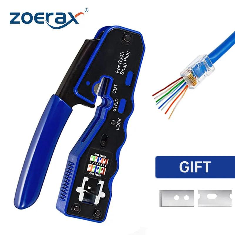 ZoeRax RJ45 Pass Through Crimp Tool: Ultimate Ethernet Cable Cutter  ourlum.com Default Title  