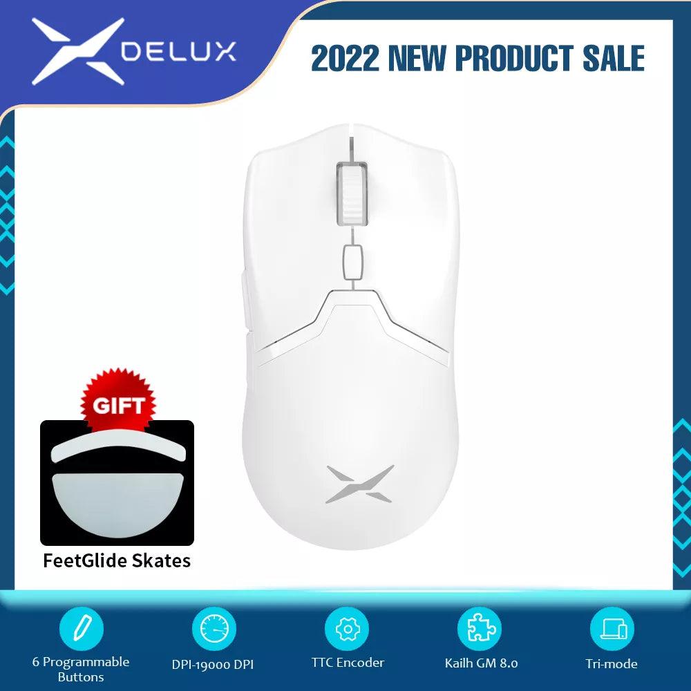 Delux White Wireless Gaming Mouse: Precision Performance and Comfort  ourlum.com Default Title  