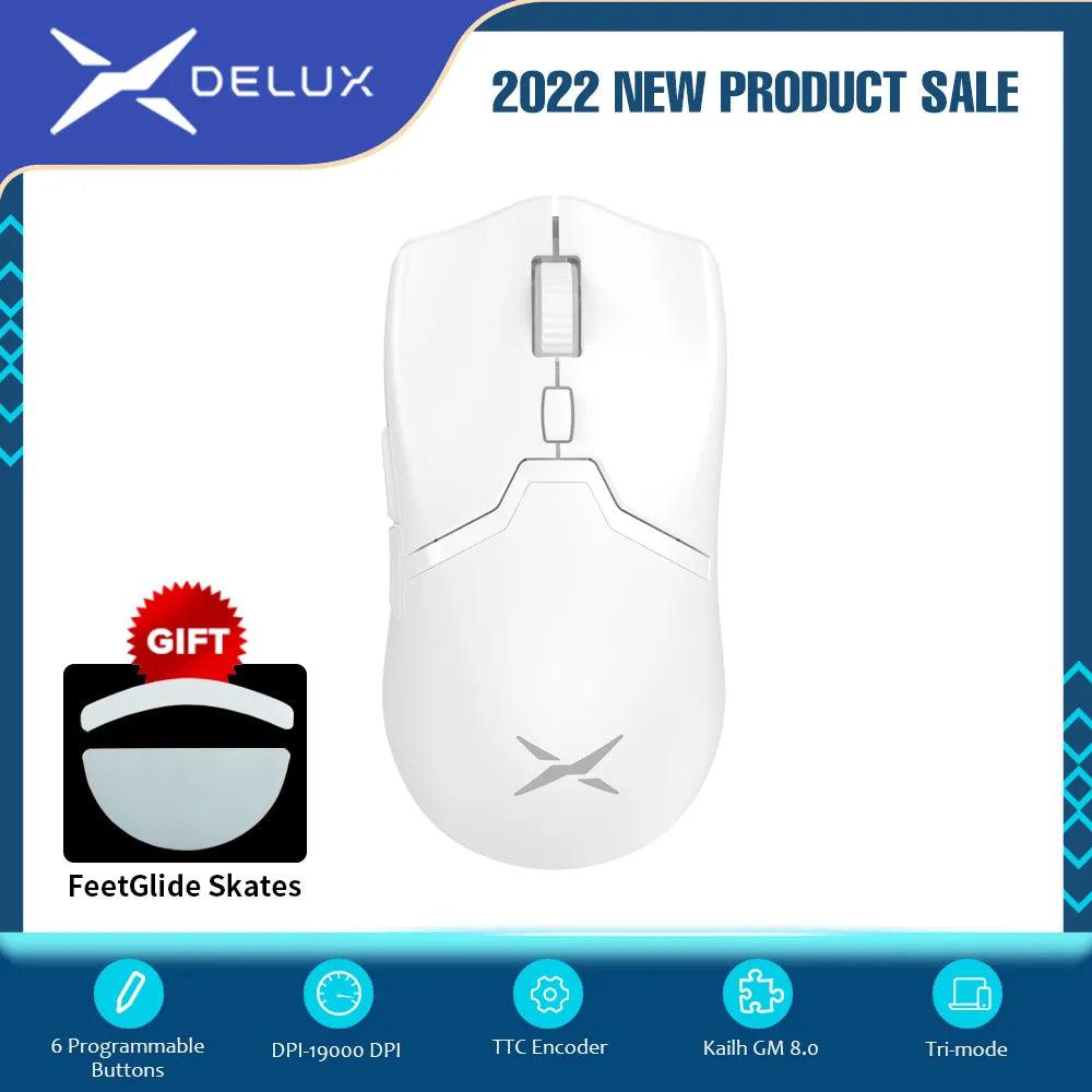 Delux White Wireless Gaming Mouse: Enhanced Performance and Design  ourlum.com Default Title  