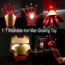 Hot Iron Man Helmet Cosplay Led Wearable Mask With Gloves