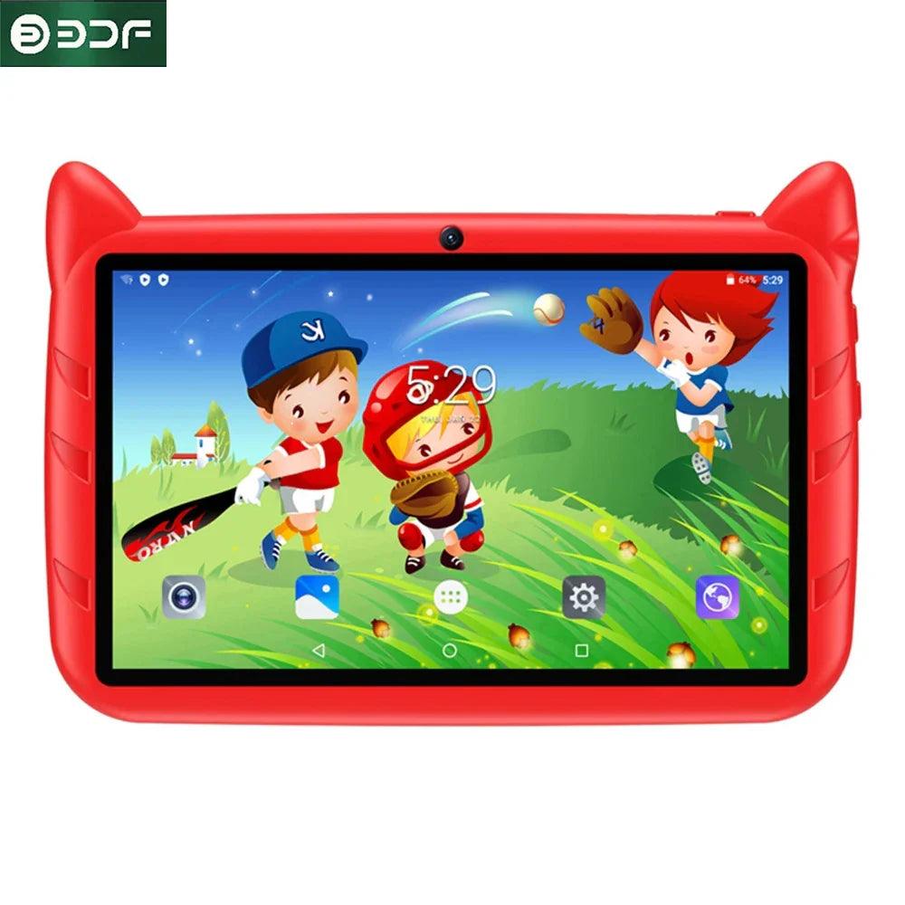 Kids 7-inch Tablet Quat Core 4 GB+64 GB Tv Buetooth Wi-Fi Kids Children's gaming tablet PC  ourlum.com Orange Add 64GB TF card CHINA