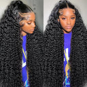 40 Inch HD Transparent Deep Wave Lace Front Wig 250 Density