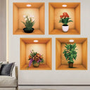 PVC Creative Green Plant Simulate 3D Wallpapers Self Adhesive Wall Stickers