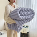 Winter Warm Blanket Skin-Friendly Striped Bedspread Throw