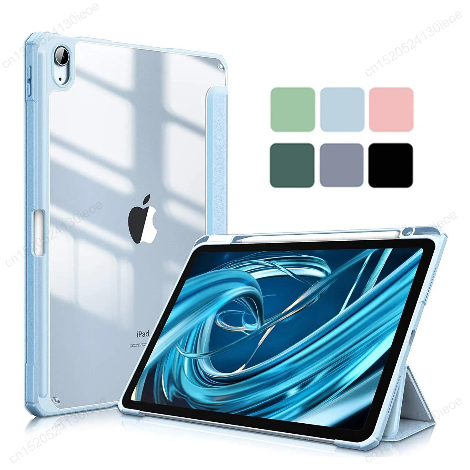 iPad Clear Case with Pencil Holder - Slim Cover for Air & Pro Models  ourlum.com   