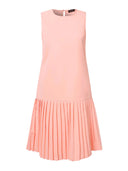 Elegant Solid Pleated Mini Dress for Women - Chic Sleeveless Sundress 2024 in Black, White, or Pink  OurLum.com Pink S 