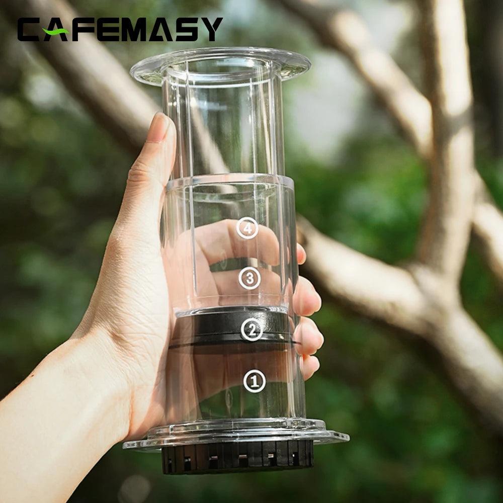 CAFEMASY New Style Transparent Espresso Coffee Maker Portable French Press Coffee Pot With Filter Papers Kit For Aero Press