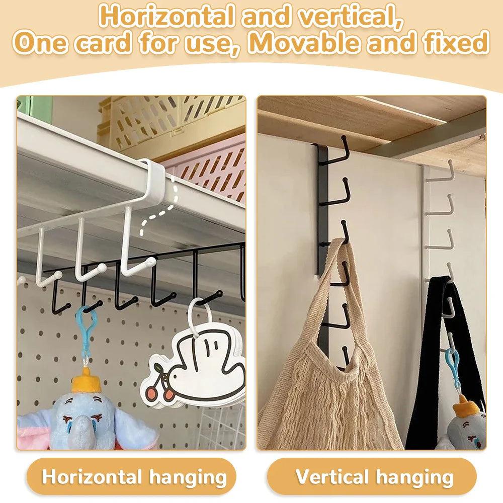 Iron Hanging Storage Hook Rack for Kitchen Wardrobe Cupboard - Stylish & Durable Storage Solution  ourlum.com   