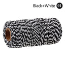 Cotton Macrame Cord Rope Twine String Crafts DIY Bohemia Wedding Decor  ourlum.com SLQ A01 Black White  